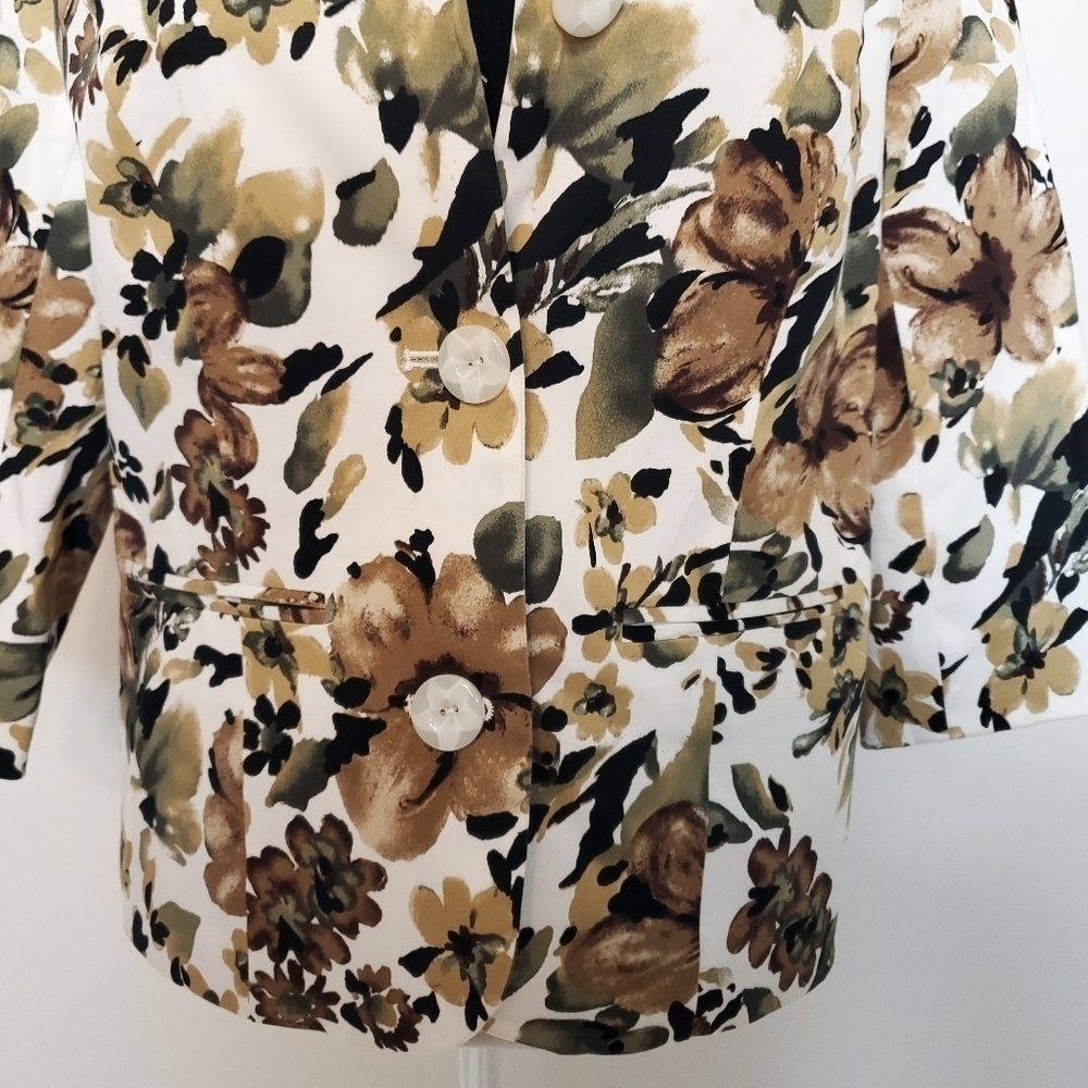 Style Works floral print blazer jacket size 8 - Picture 3 of 12